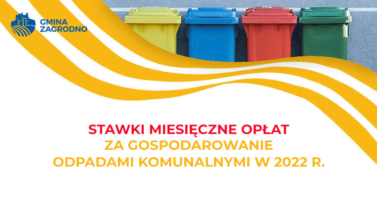 Stawki miesięczne opłat za gospodarowanie odpadami komunalnymi w 2022 r.