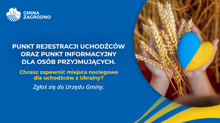 Punkt rejestracji uchodźców oraz punkt informacyjny dla osób przyjmujących. Chcesz zapewnić miejsca noclegowe dla uchodźców z Ukrainy? Zgłoś się do Urzędu Gminy.