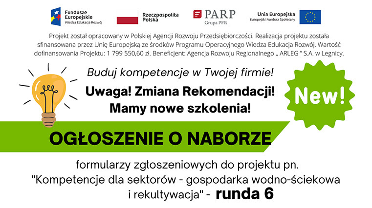 Buduj kompetencje w twojej firmie Uwaga! zmiana rekomendacji! Mamy nowe szkolenia! Ogłoszenie o naborze